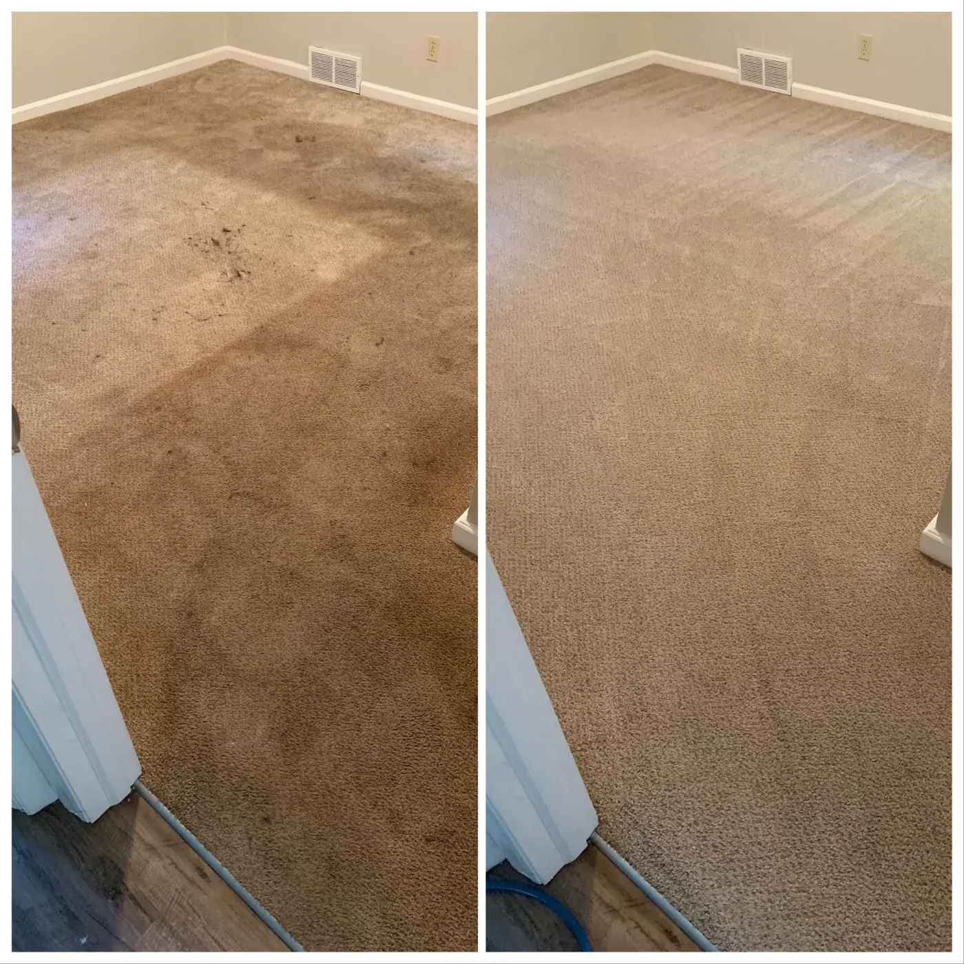Living Room Carpet — before and after comparison