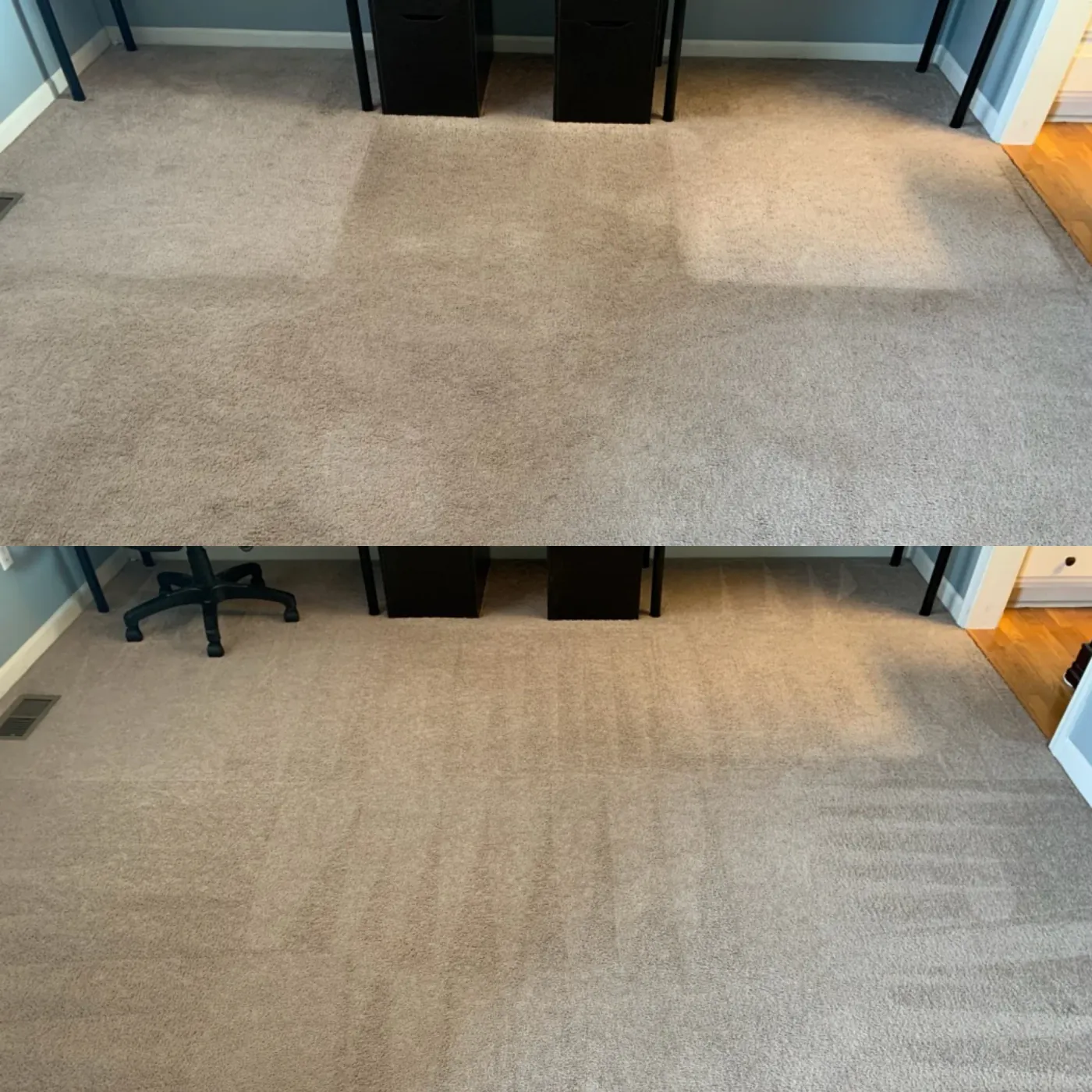Bedroom Carpet — before and after comparison